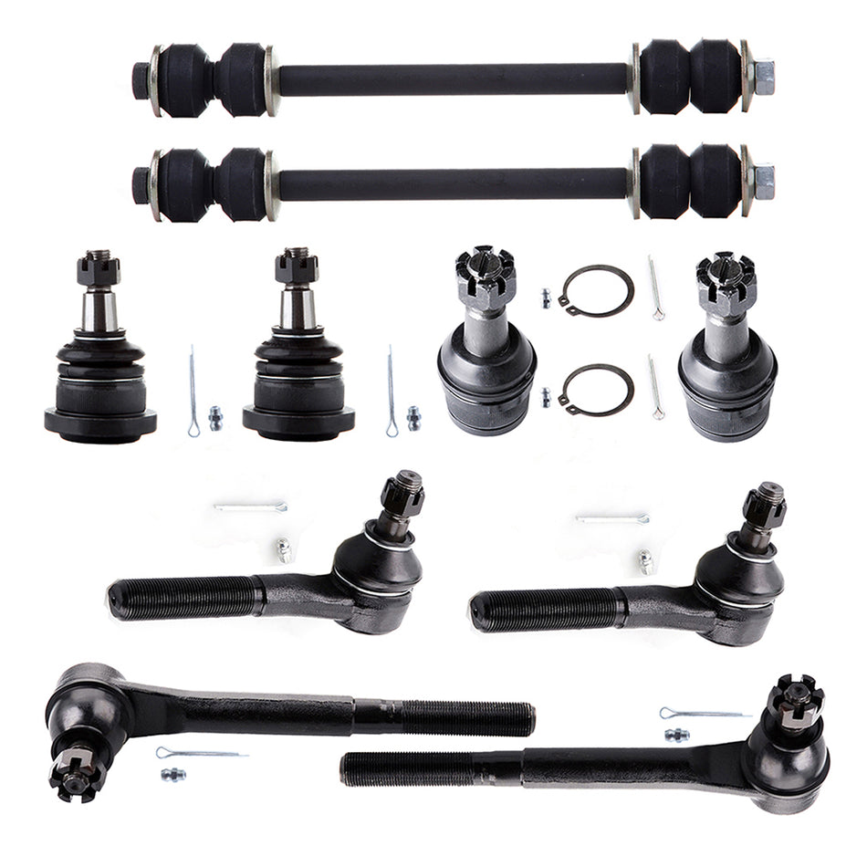 For 94-99 Dodge Ram 2500 3500 RWD 10Pieces Front Ball Joints Tie Rods Sway Bars