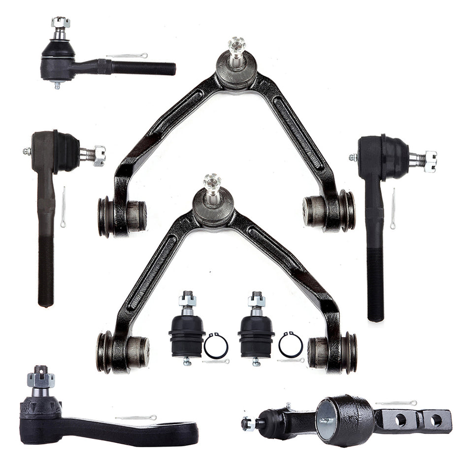 9x Complete Suspension Kit Ball Joint Tie Rod For 1997-99 Ford F-250 4WD w/2.48