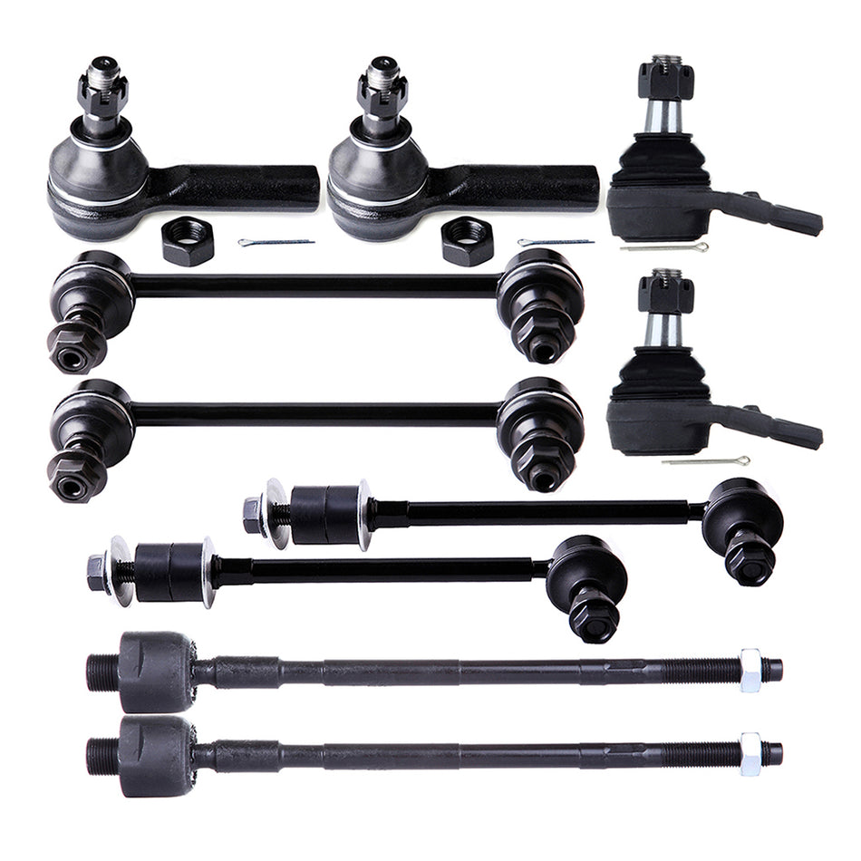 10 Front Rear Sway Bar Tie Rod Suspension Kit For Infiniti QX4 Nissan Pathfinder