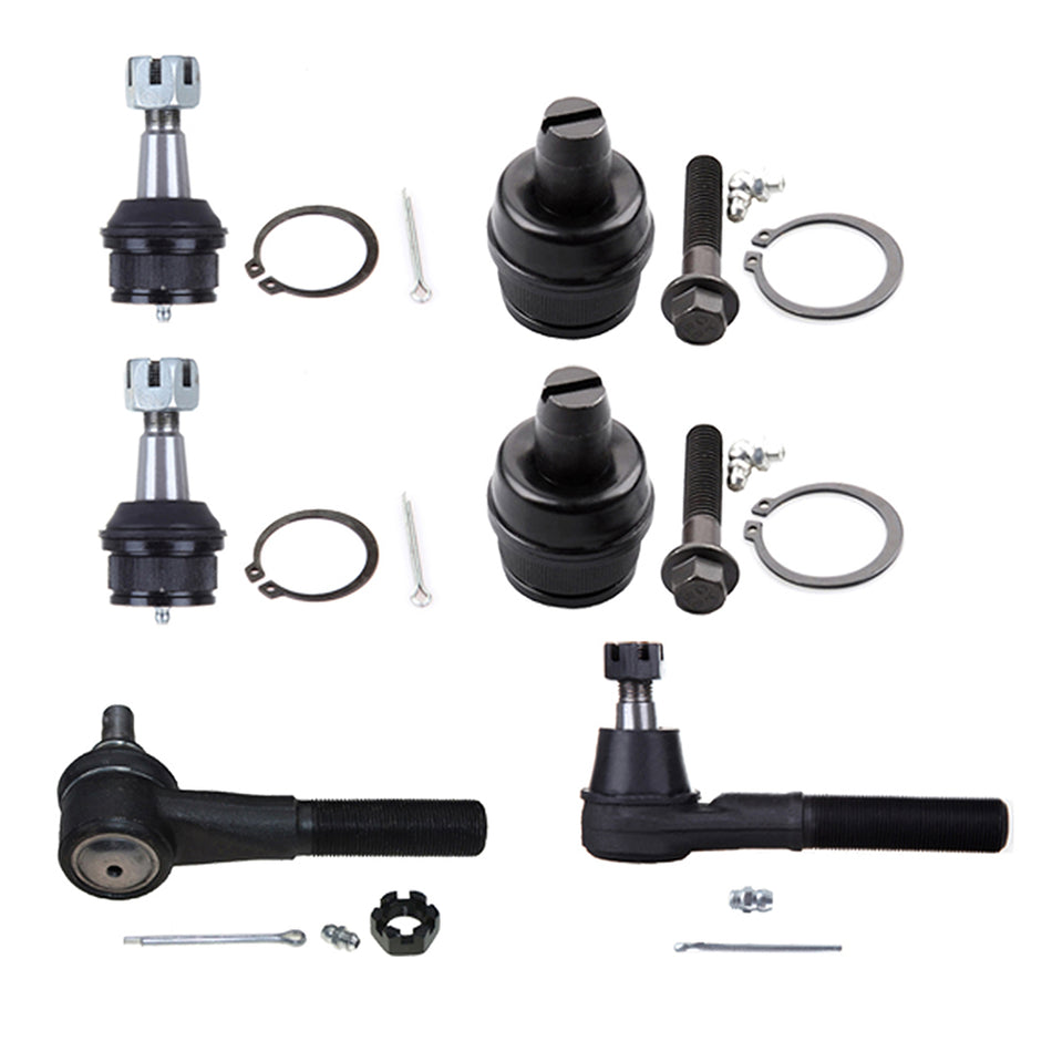 6PCS For 92-04 Ford E-150 Econoline Front Outer Tie Rods Upper Lower Ball Joints