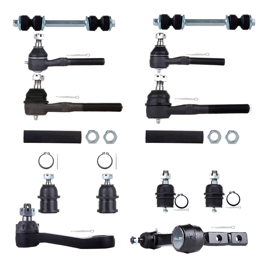 14pcs Front Ball Joints Tie Rods Pitman Idler Arm For 97-2001 02 Ford Expedition