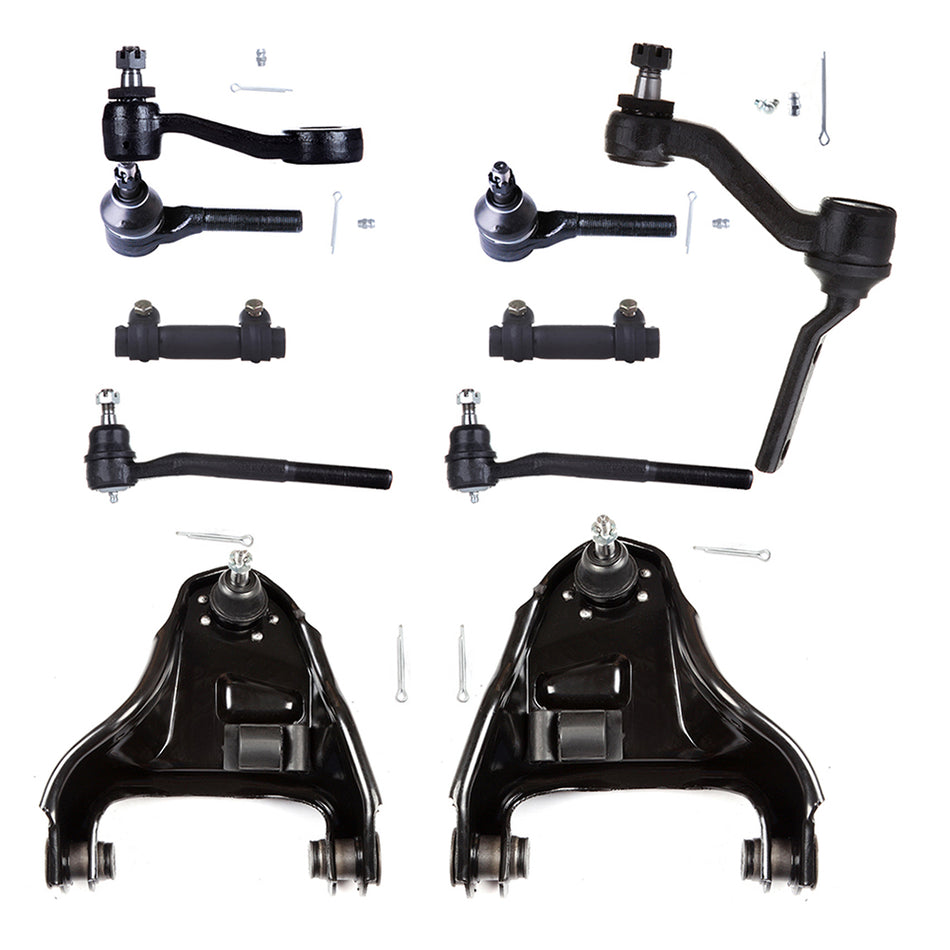 Front Control Arms Tie Rod Ends For 98-05 Chevrolet Blazer 98-01 GMC Jimmy