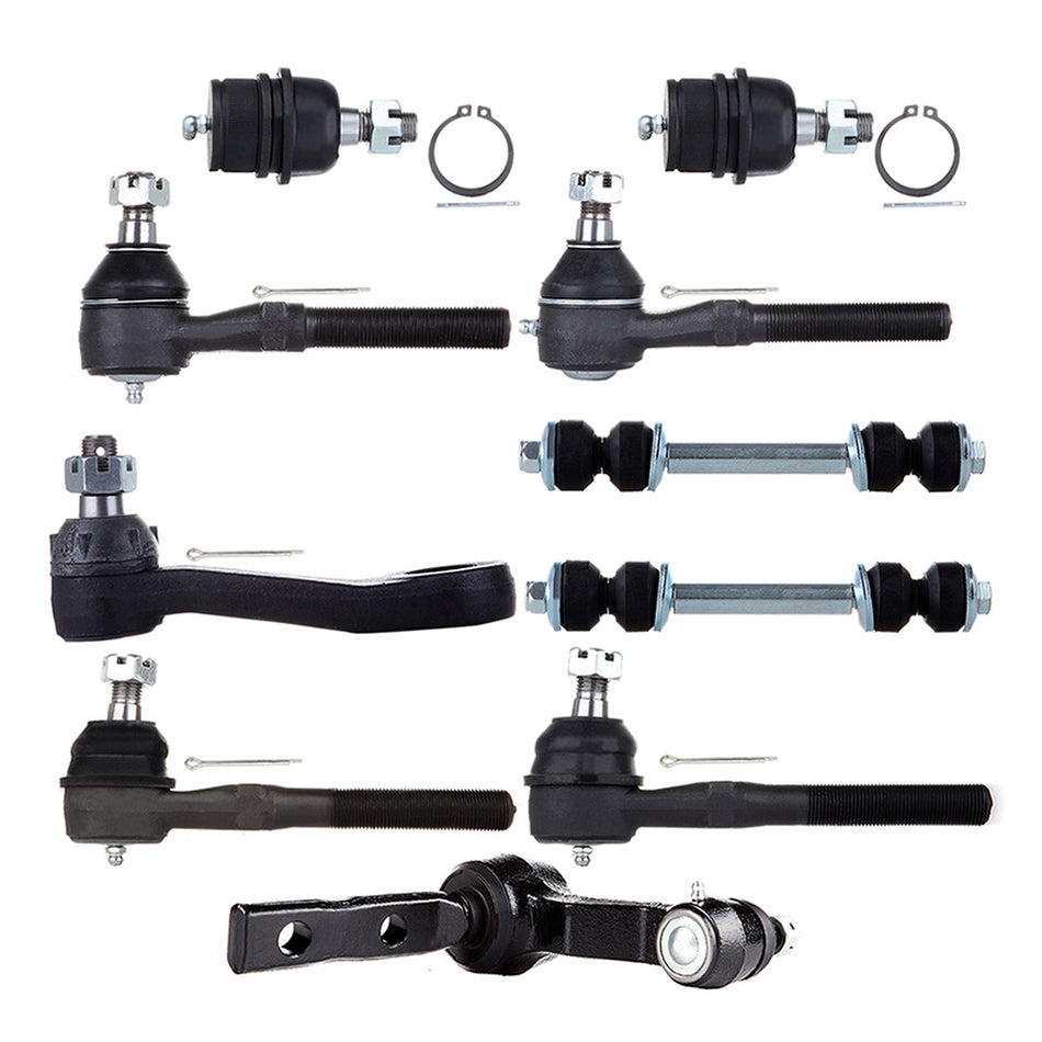 10Pcs Front Ball Joints Tie Rods Pitman Arm For 19797-2002 Ford Expedition 4WD