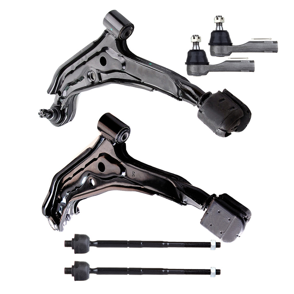 Control Arm Tie Rod Links Kit 6Pcs For 95-99 Nissan Sentra 95-98 Nissan 200SX