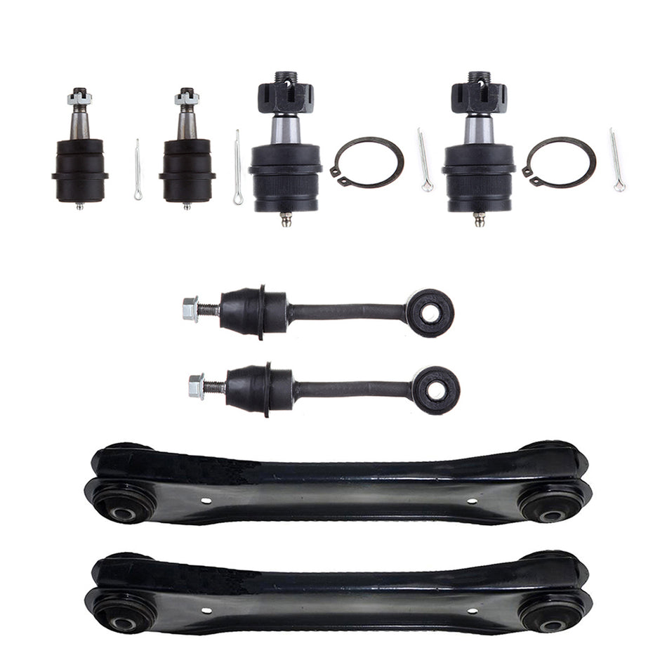 8set Fits 1996-1998 Jeep Grand Cherokee Front Upper Lower Ball Joints Sway Bars