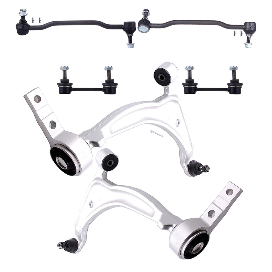 6pc Front Rear Sway Bar Link Tie Rod Control Arm Kit For Nissan Altima Maxima