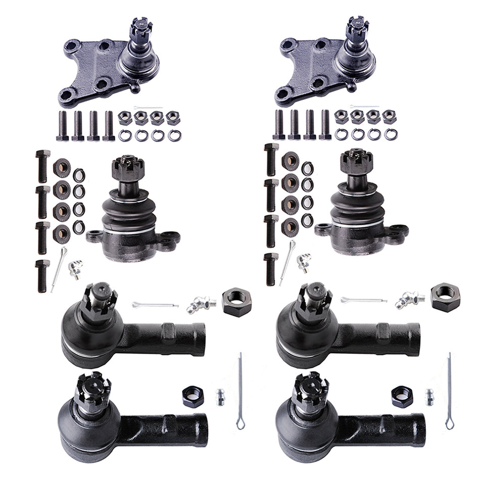 8PCS Upper Lower Ball Joints Front Tie Rod Kit Fits 1996-1997 Honda Isuzu Rodeo