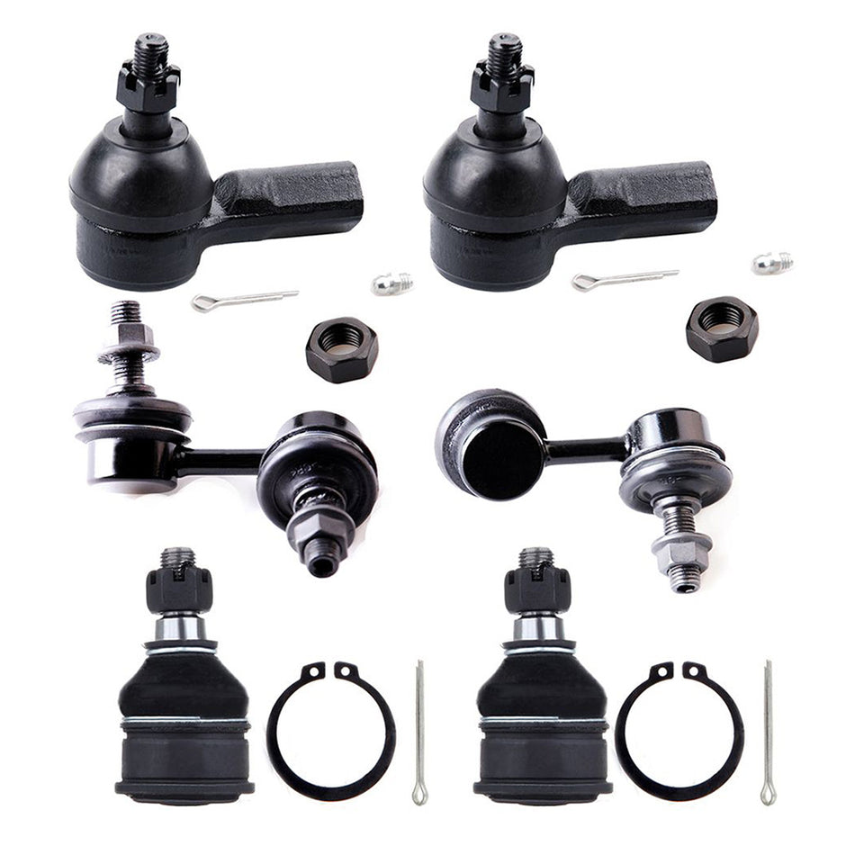 Front Ball Joint Tie Rods Sway Bar For 01-05 Acura EL Honda Civic 6Pcs