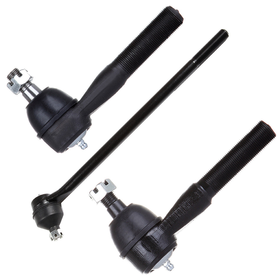 3pcs Front Inner Outer Tie Rod Links Set For 1980-1996 Ford Bronco 4WD & F-150