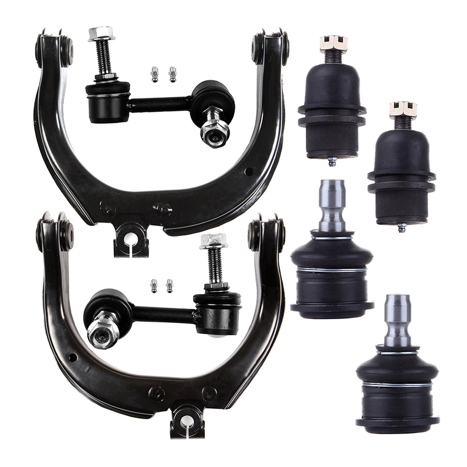 Front Upper Control Arms Ball Joints Sway Bars For 04-07 Buick Rainier 02-07 GMC Envoy
