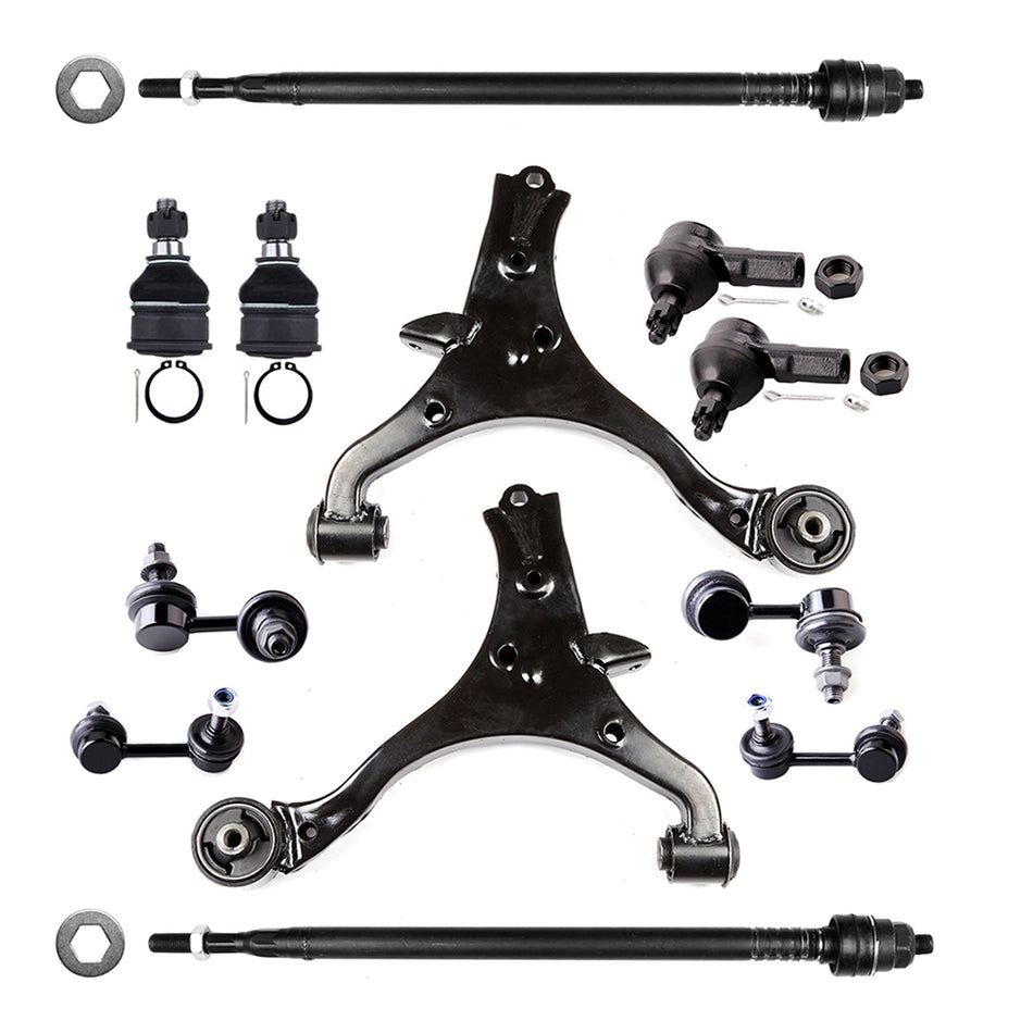 12x Front Rear Tie Rod Ends Control Arms Sway Bars For 2001-2004 05 Honda Civic