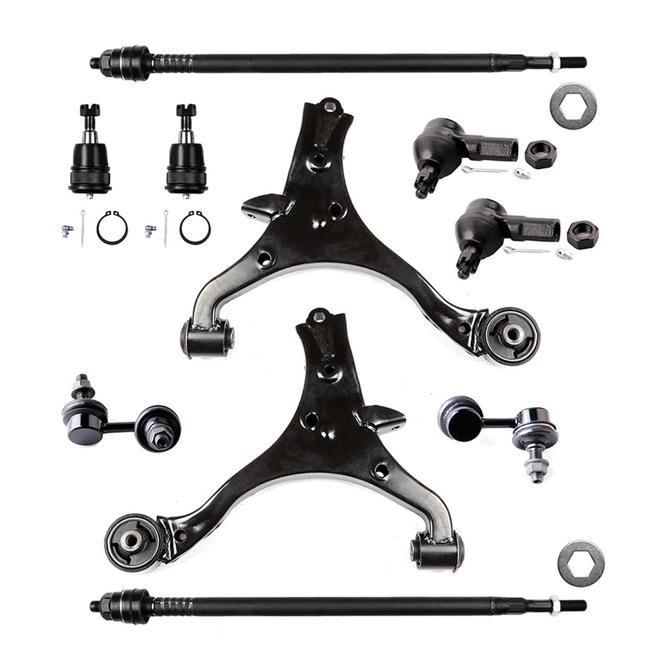For 2002-2006 Honda CR-V 10PCS Front Lower Control Arms Tie Rods Sway Bars Kit