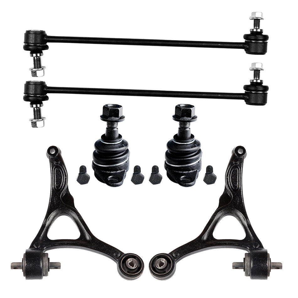 6Pcs Front Lower Control Arms Sway Bars Ball Joints Kit For Volvo XC90 2003-2014