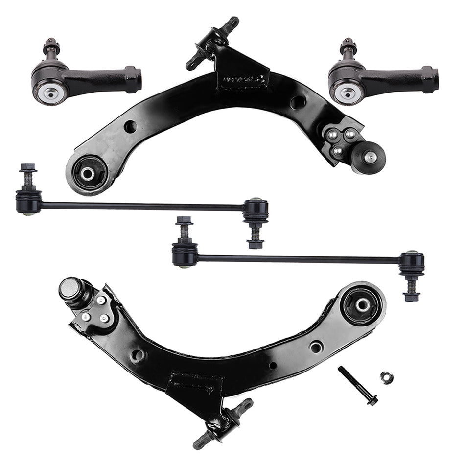 6pcs Front Control Arms Sway Bars Tie Rods For 2005-2010 2011 Chevy HHR Cobalt