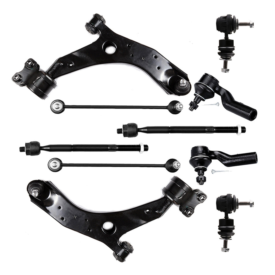 For Mazda 3 & 5 10Pcs Front Control Arms Rear Sway Bar Links Tie Rods Suspension