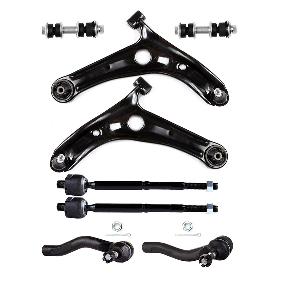 8pcs For 2000 2001-2005 Toyota Echo Front Lower Control Arms Sway Bars Tie Rods