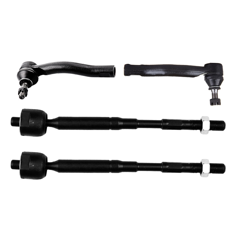 Front Inner + Outer Tie Rod Links Kit 4 Pieces Set Fits 2003-2008 Toyota Corolla