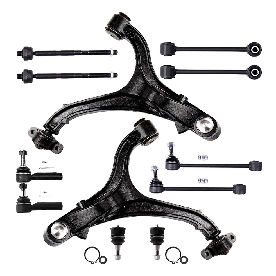 12pcs Front Tie Rod Ends Ball Joints For Jeep Grand Cherokee Commander 2005-2010