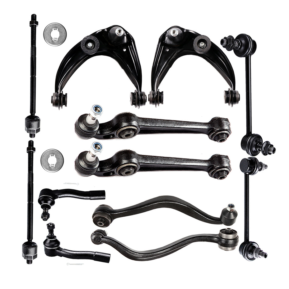 12Pc Front Upper Lower Control Arms Tie Rods Sway Bar For 2003-2006 2007 Mazda 6