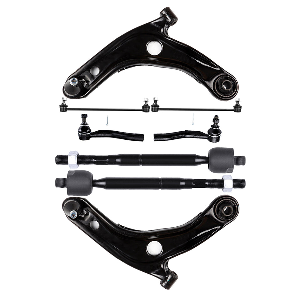 8x Fits Toyota Yaris 07-08 Front Left & Right Control Arm Tie Rod Suspension Kit