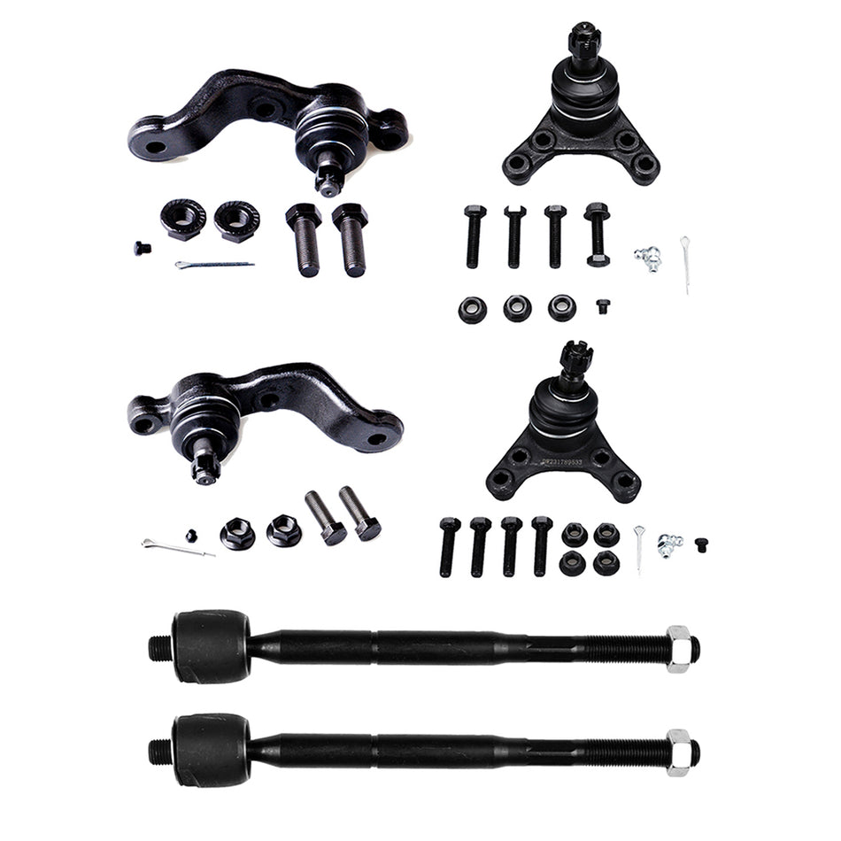 1995-2004 Toyota Tacoma Front Inner Tie Rods & Upper Lower Ball Joints 6Pcs