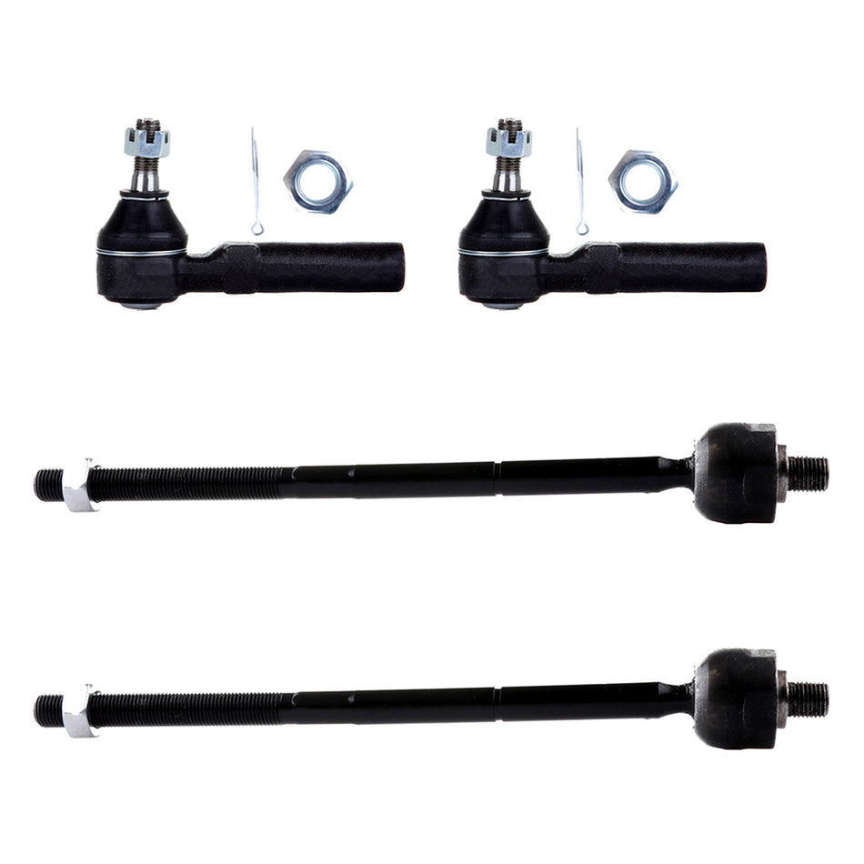 Front Tie Rod Links Kit For 01-10 Chrysler Pt Cruiser 01-05 Dodge Neon Inner & Outer 4Pcs
