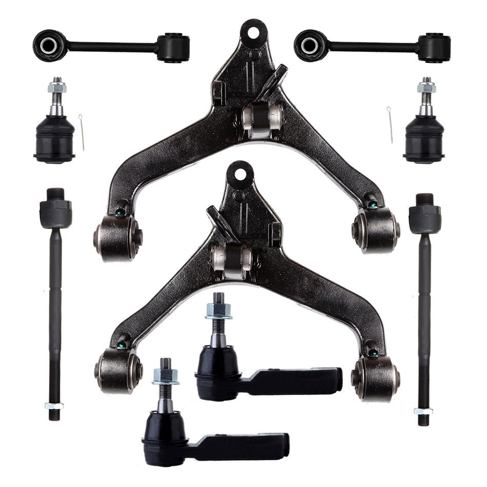 2002-2004 Jeep Liberty Front Control Arms Tie Rod Ends Suspension Kits 10Pcs
