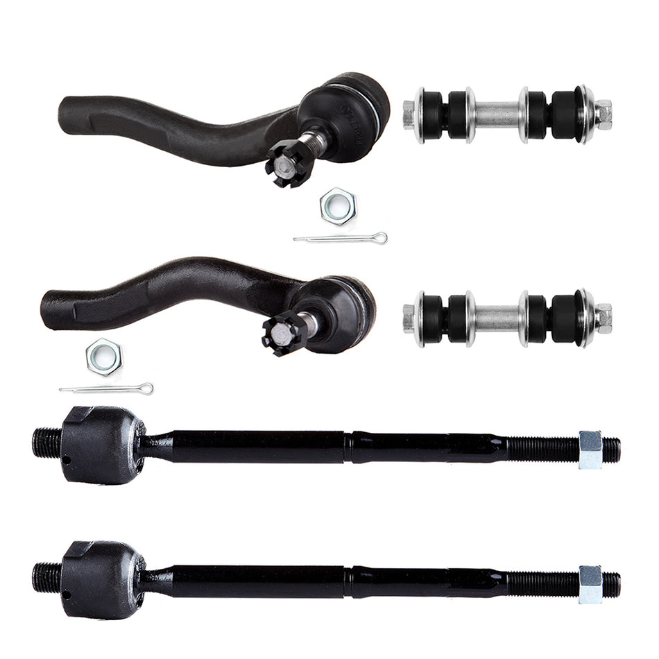 Fits 2000-2005 Toyota Echo 6pcs Front Inner Outer Tie Rods Sway Bar Links Kit