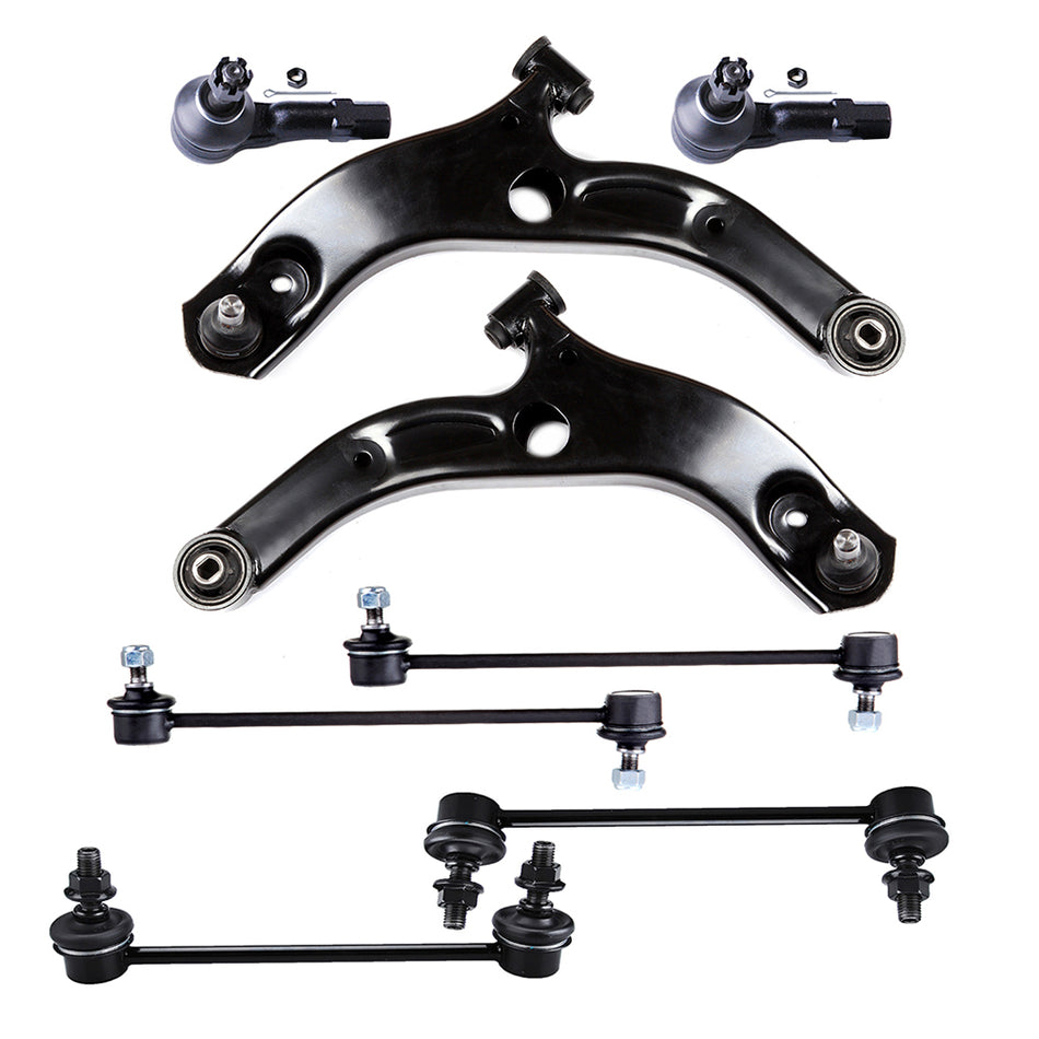 8PCS Front Rear Sway Bars Lower Control Arm Steering Fits 2001-03 Mazda Protege
