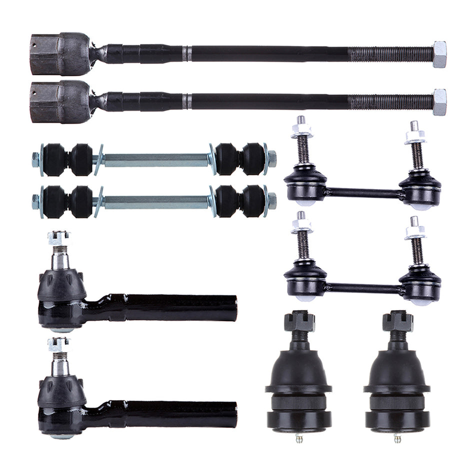 1999-2004 Ford Mustang Front Rear Sway Bars Tie Rods Ball Joints 10Pcs