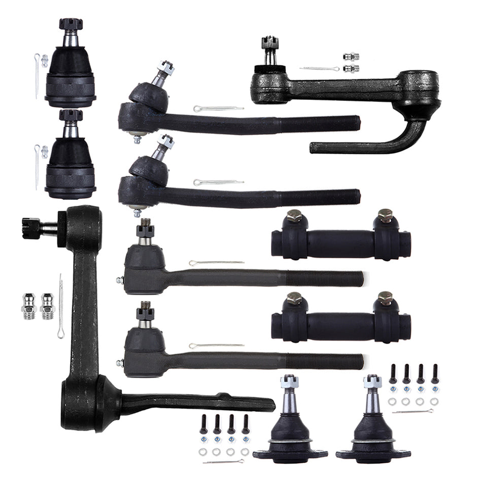 12x For 1990-2005 Chevy GMC Safari 2WD Front Ball Joints Tie Rod Ends Idler Arms