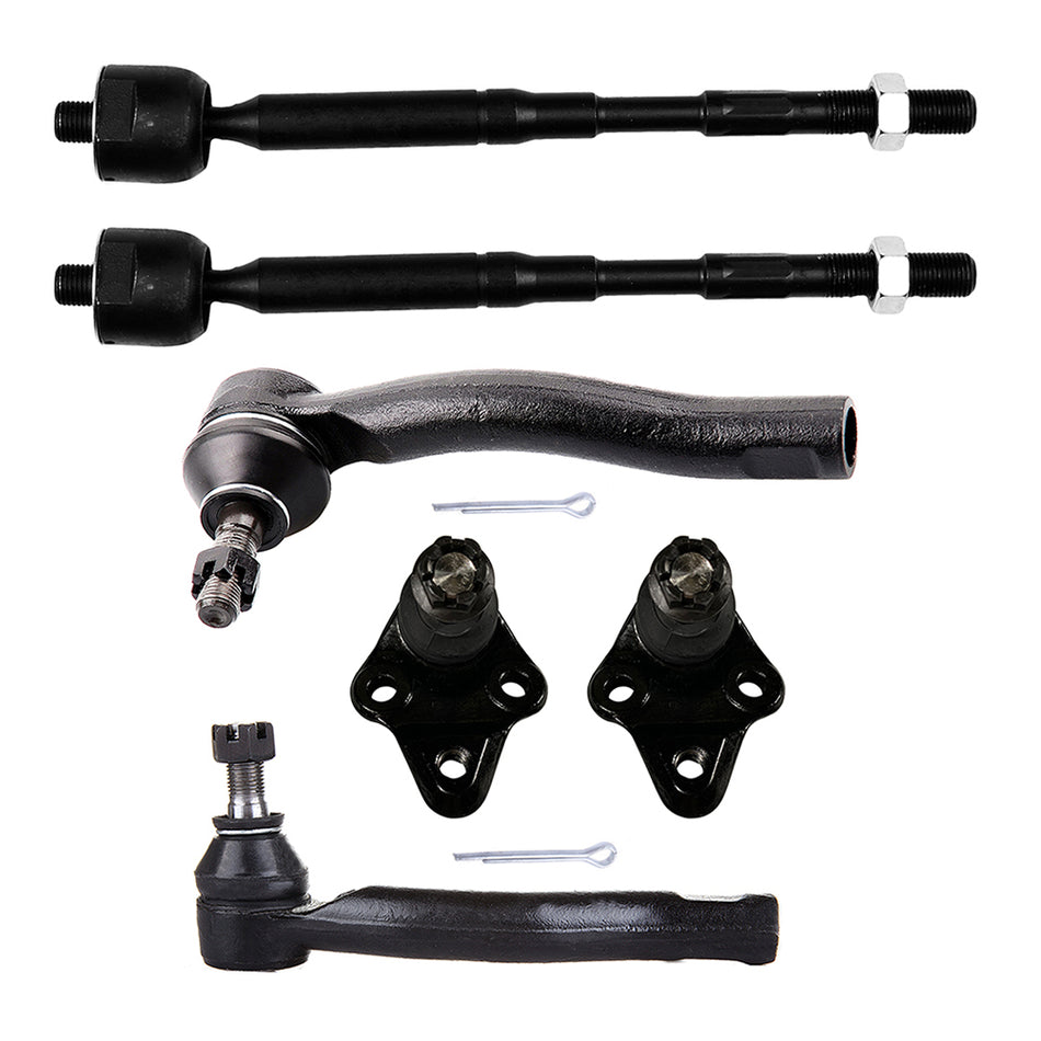 2003-2008 For Toyota Corolla 6pcs Front Inner Outer Tie Rods Lower Ball Joints