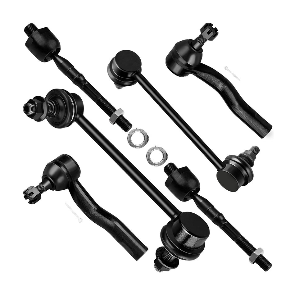 1994-2004 Ford Mustang Front Tie Rods Sway Bar End Link Inner Outer 6Pcs