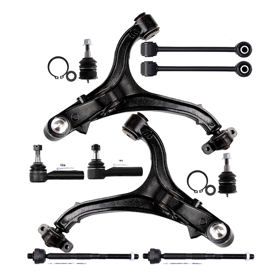 10pcs Front Control Arms Tie Rod Ends For Jeep Grand Cherokee Commander