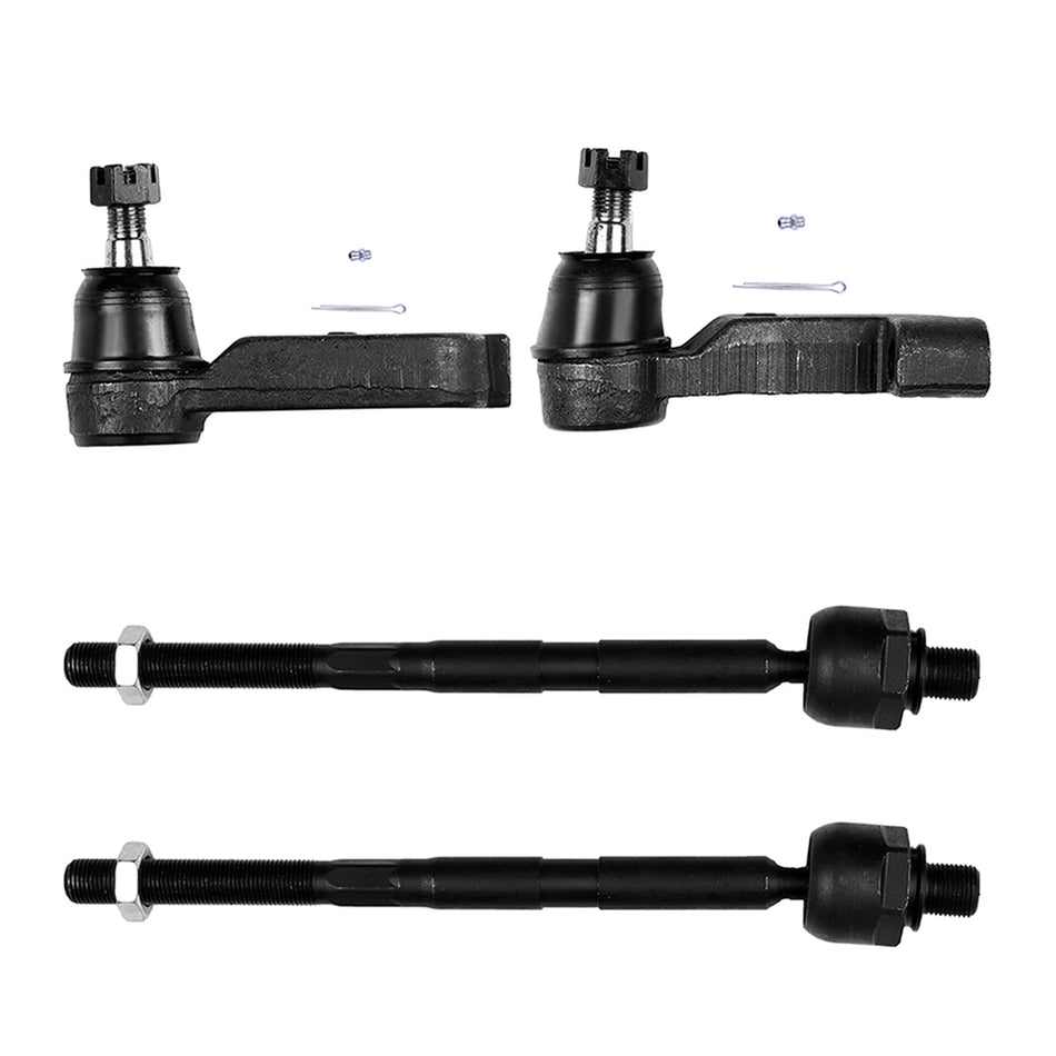 Front Steering Tie Rod End Suspension 4Pcs For 08-12 Jeep Liberty 08-11 Dodge Nitro