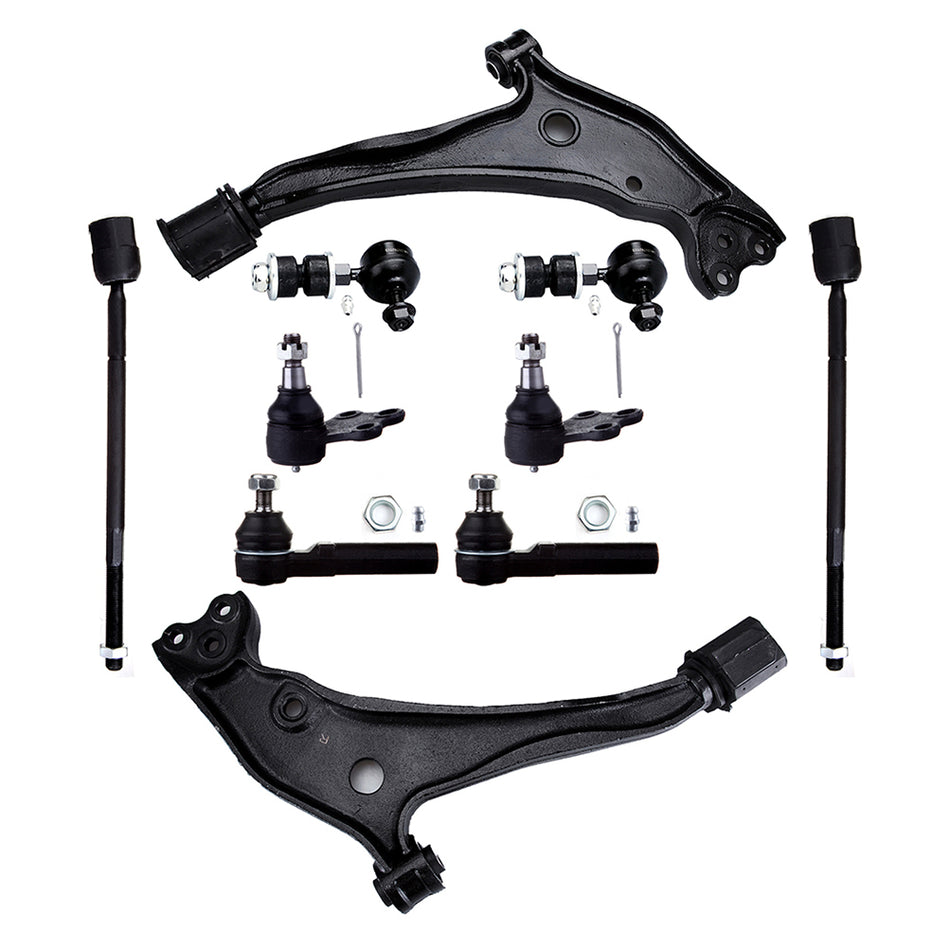 10pcs Front Lower Control Arms Ball Joints Tie Rods For 1999-02 Mercury Villager