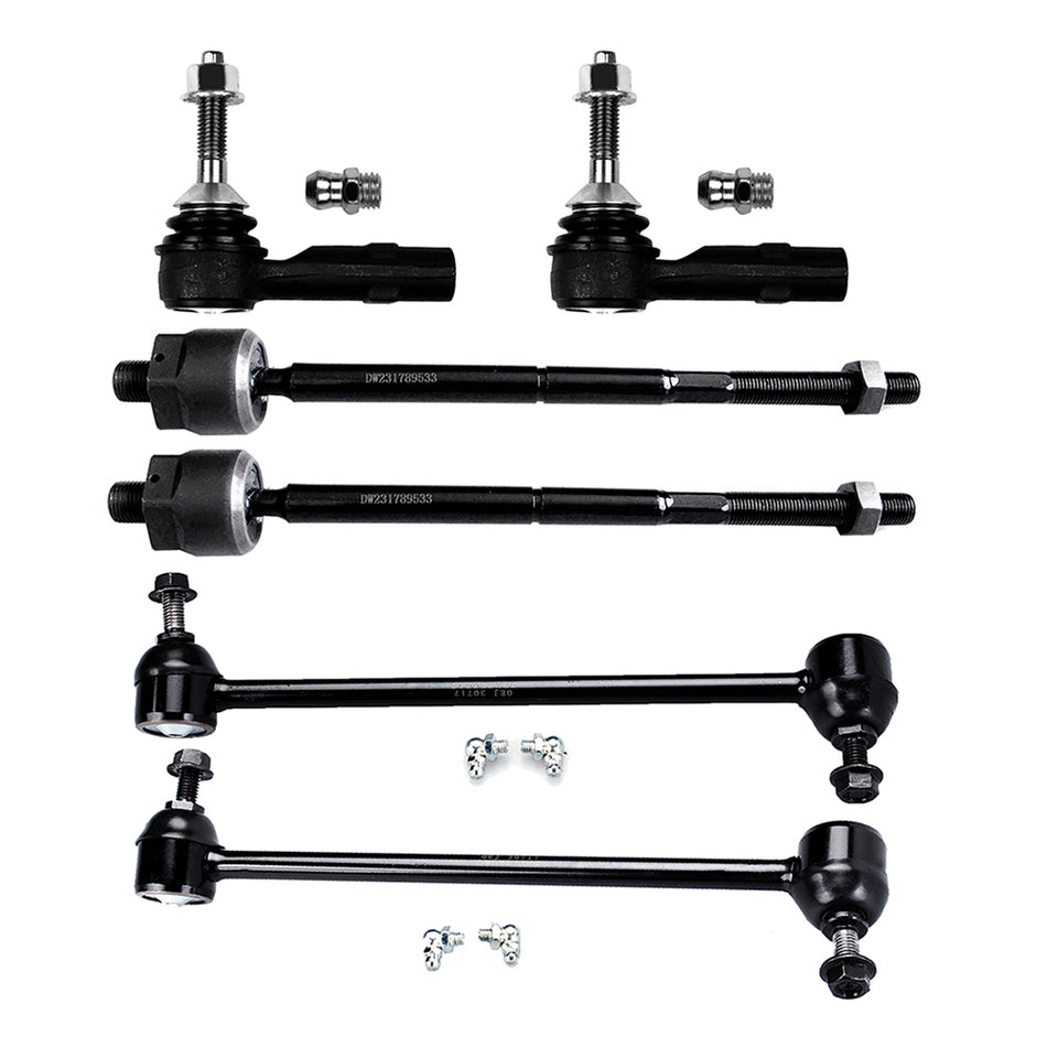 For 2005-2007 Ford Five Hundred 6PCS Front Tie Rod Ends Sway Bar Links Set
