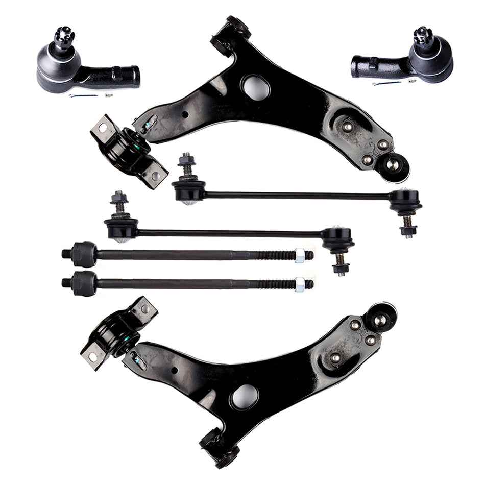 10pcs Front Lower Control Arm Tie Rod Ends Sway Bar Links For 2006 Ford Focus