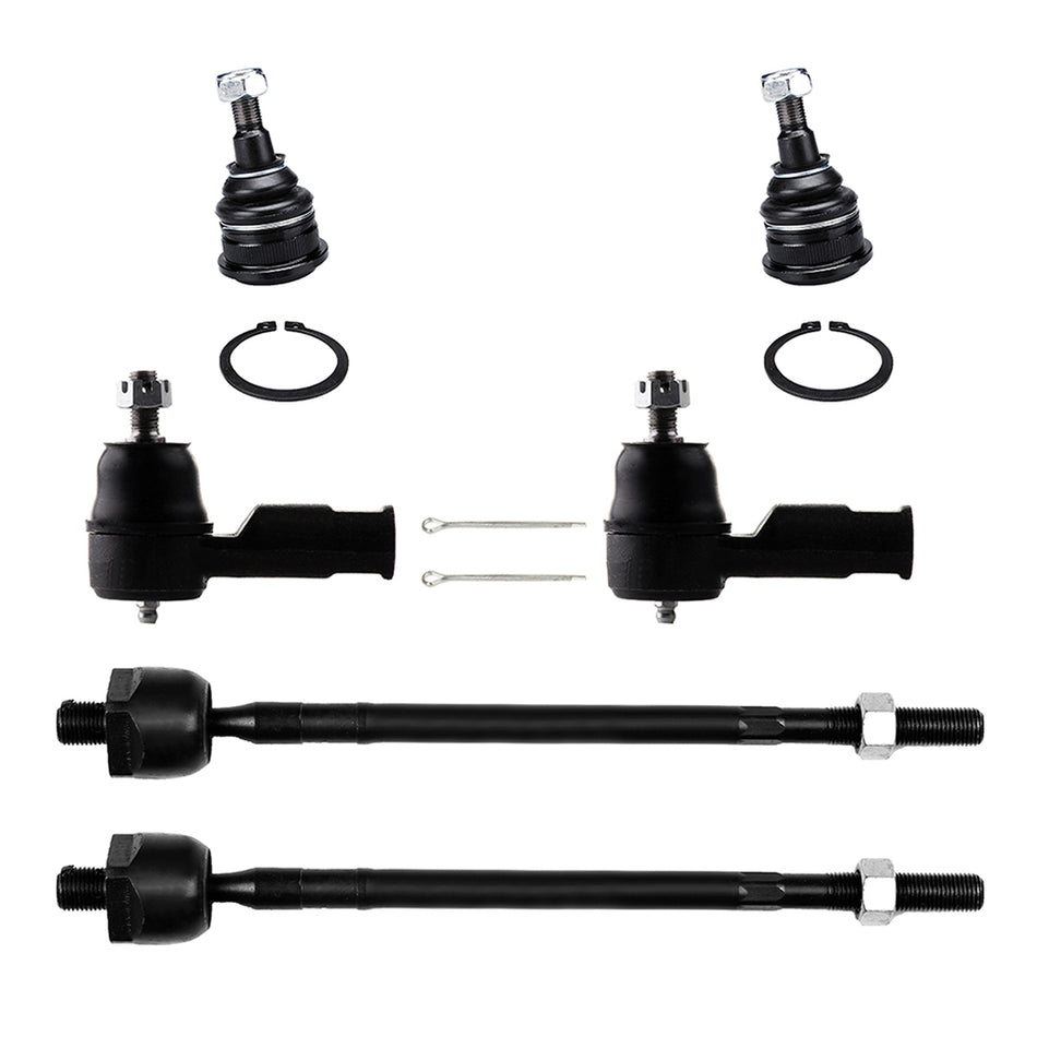 2000-2005 Hyundai Accent Front Lower Ball Joints Tie Rod End Suspension Kit 6Pcs