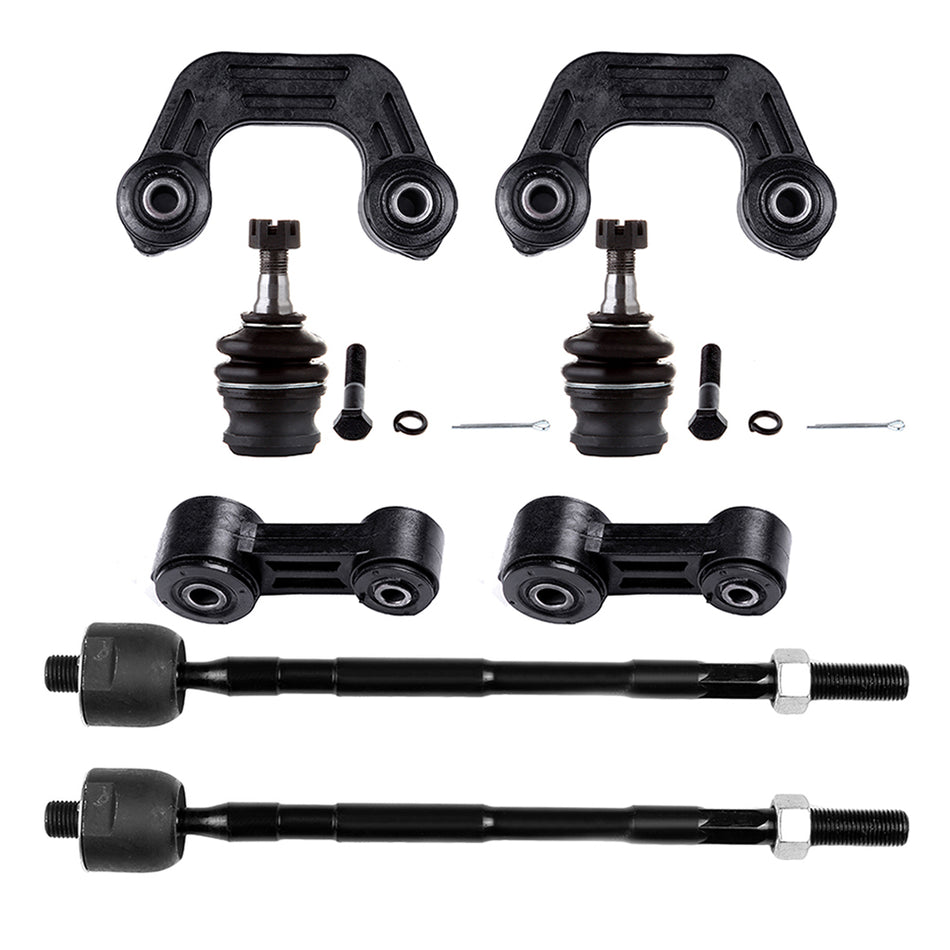8pcs Front Rear Sway Bars Tie Rods Ball Joints For 1998-2000 2001 Subaru Impreza