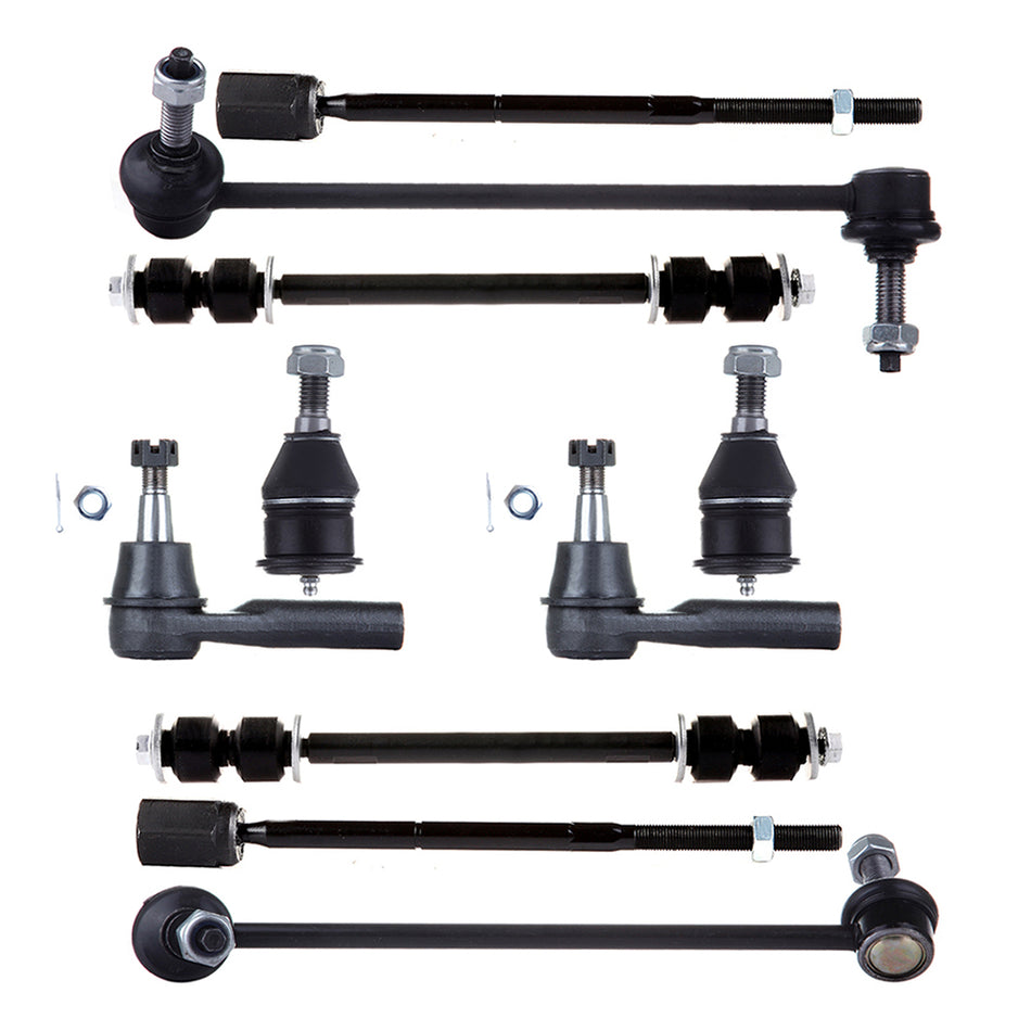 Front Tie Rod Ends Ball Joints Sway Bars For 96-07 Ford Taurus 96-05 Mercury Sable 10Pcs