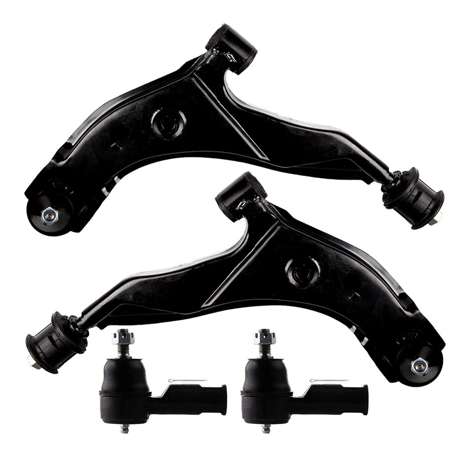96-99 Hyundai Accent Front Lower Control Arm Ball Joint & Outer Tie Rod End 4Pcs
