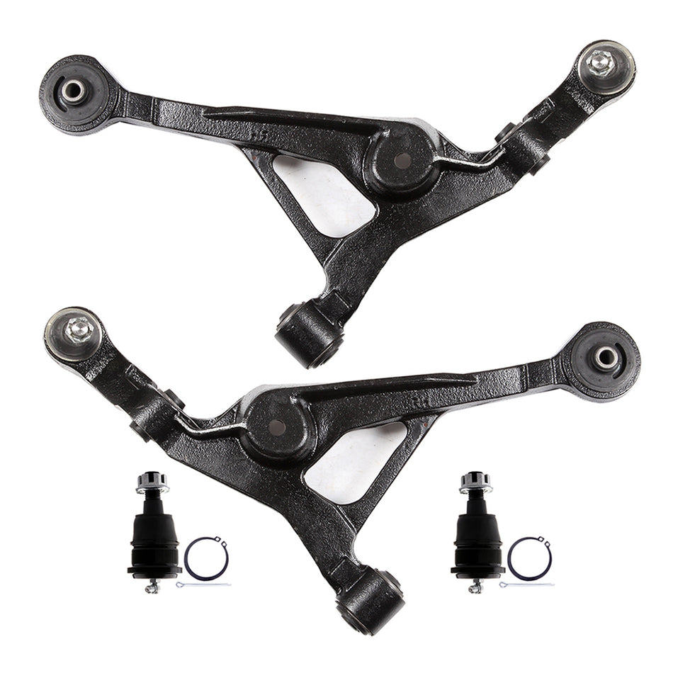4Pc Front Lower Control Arms Upper Ball Joints For 2001-2006 Sebring Stratus