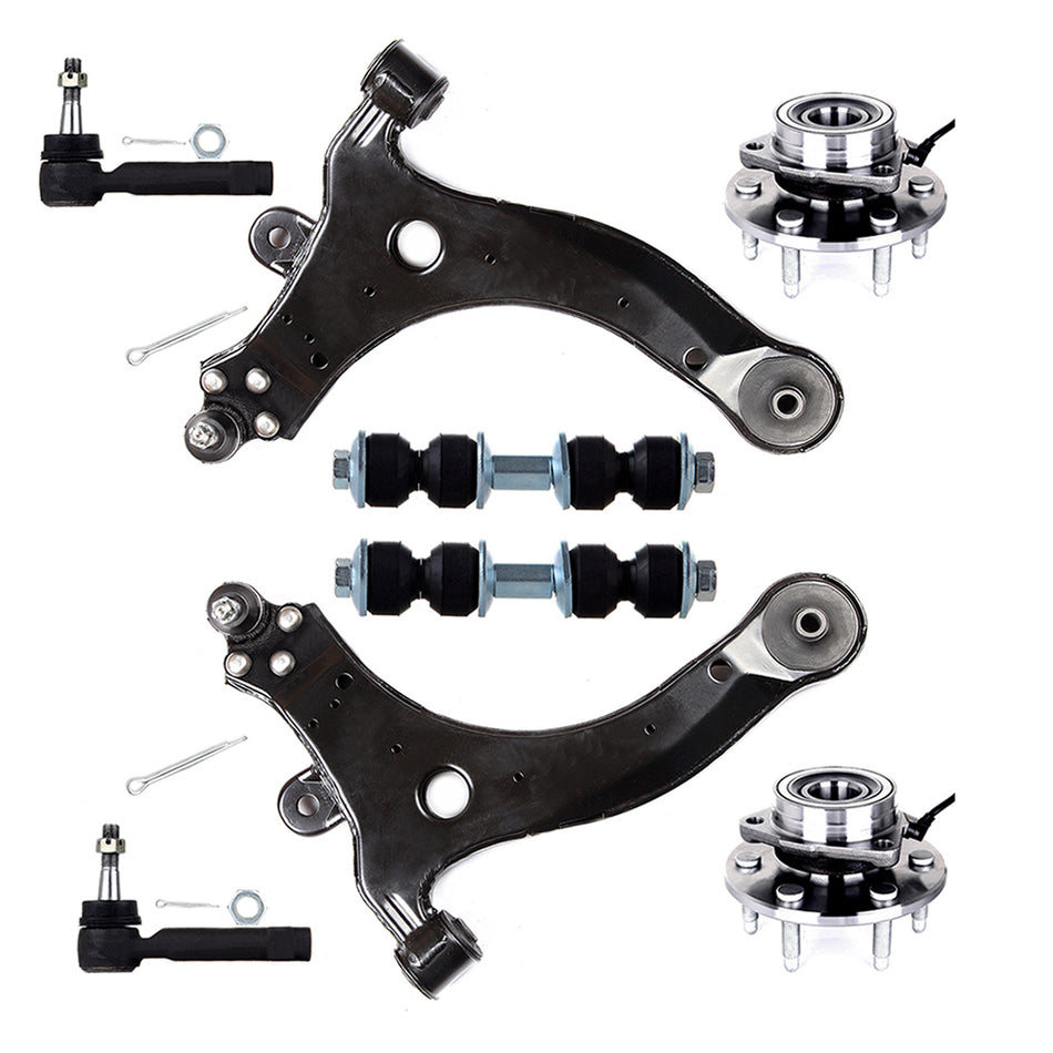 8pc Control Arm Front Wheel Bearing Tie rod Kit Fits Grand Prix Venture Montana