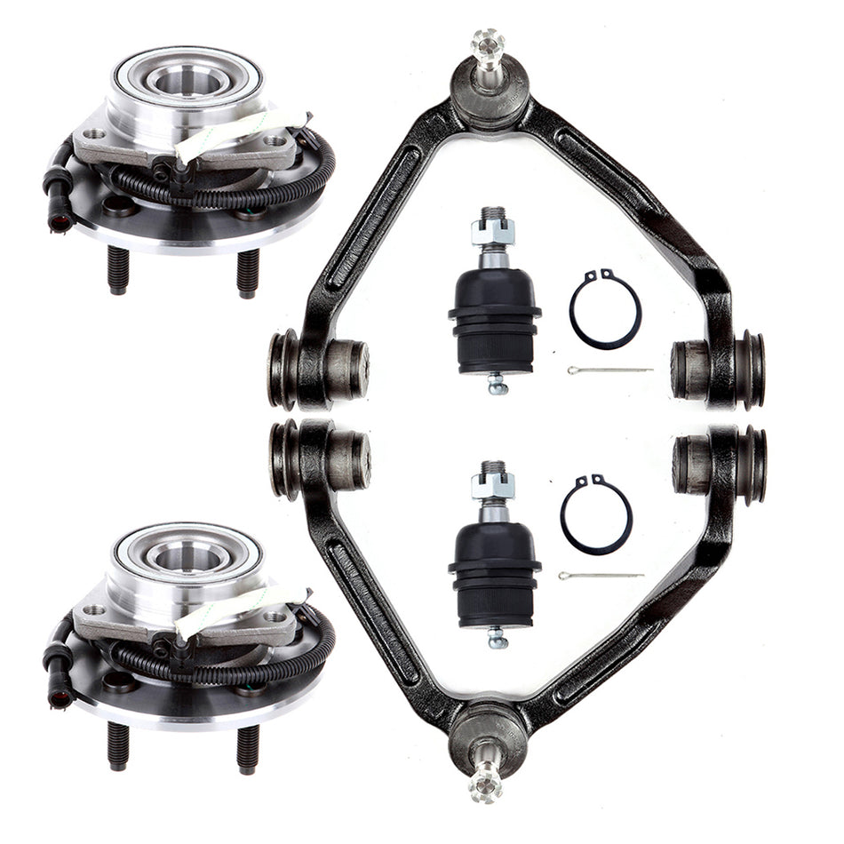 6pc Upper Control Arm Lower Ball Joint Wheel Bearing Hub For 2000-2003 Ford F150