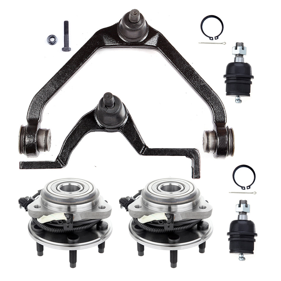 6x Front Wheel Bearing & Hub Control Arm For Ford Explorer Mercury Mountaineer
