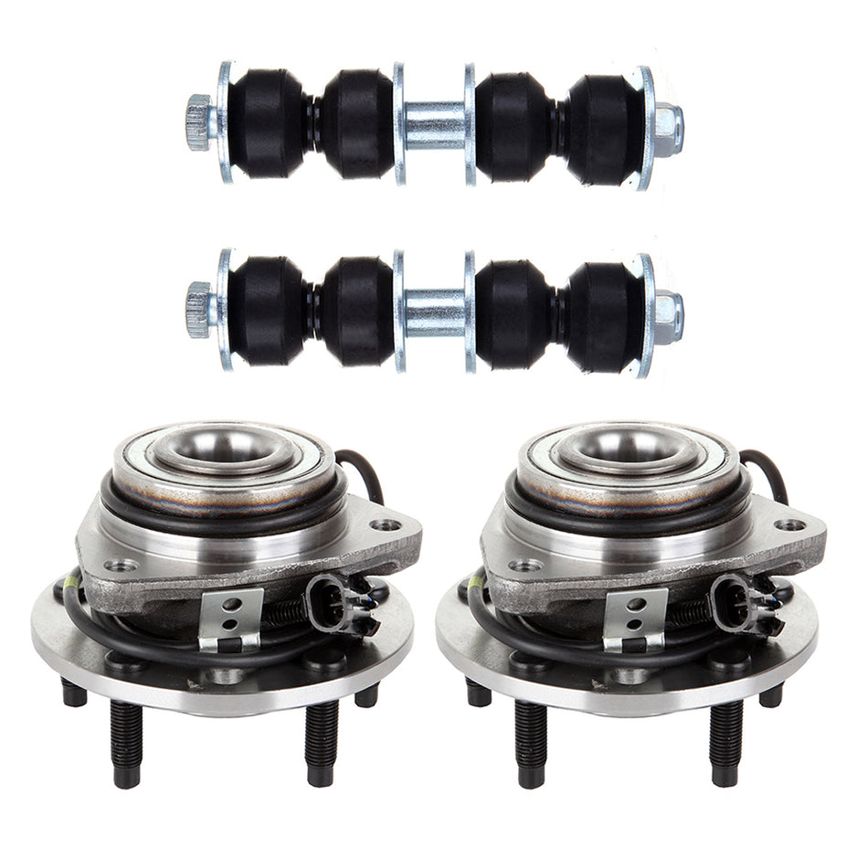 4PCS Parts Front Wheel Hub Bearing Assembly Sway Bar Link ABS Fits Chevrolet