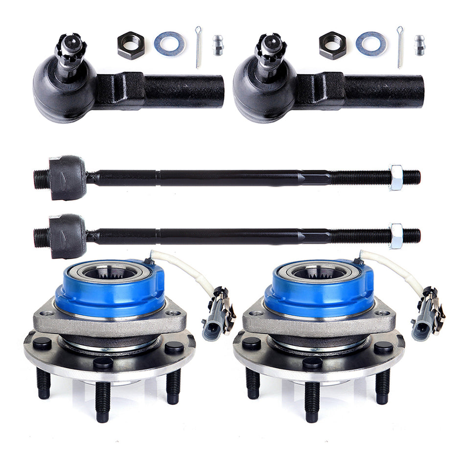 Wheel Hub & Bearing Assembly Tie Rod For 00-05 Buick LeSabre 97-05 Buick Park Avenue Front 6 Pcs