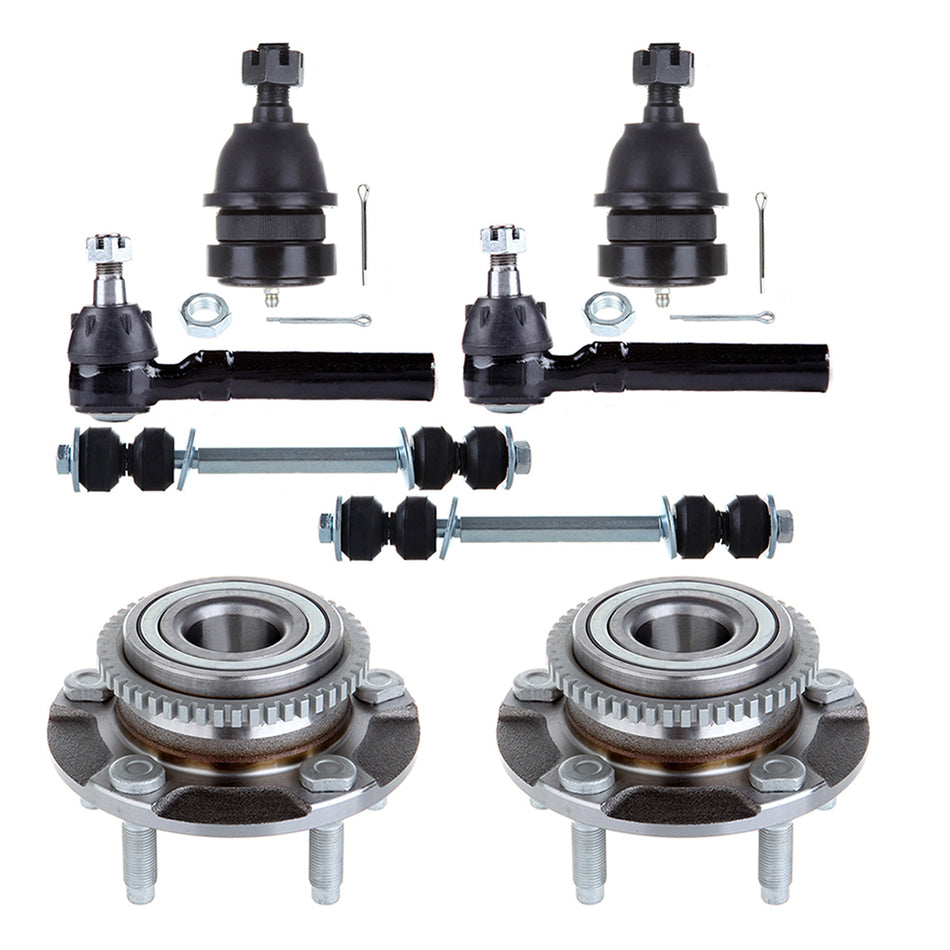 Lower Ball Joint Tie Rod Sway Front Wheel Bearing Set Fits 1994-04 Ford Mustang