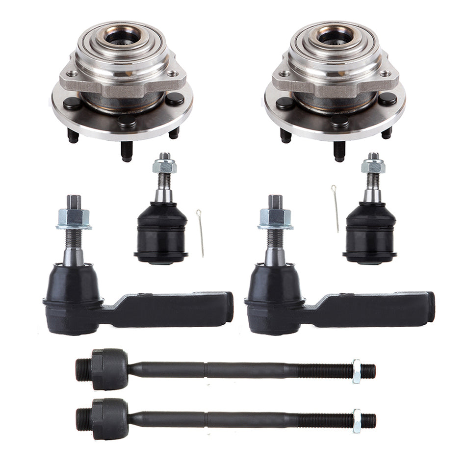 8pc Front Wheel Bearing Hub Lower ball Joint Tierod For 2002 - 2004 Jeep Liberty